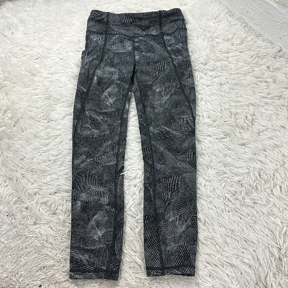 Lululemon Time To Sweat Crop 23" Velocity Mesh Island Mist Black - Picture 1 of 8